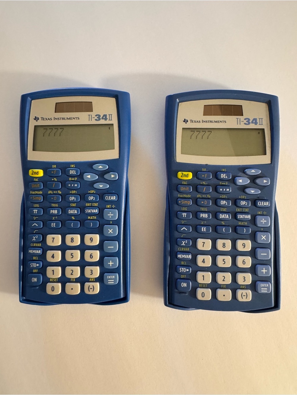 Texas Instruments Blue TI-34 II Scientific Calculators (Pair)